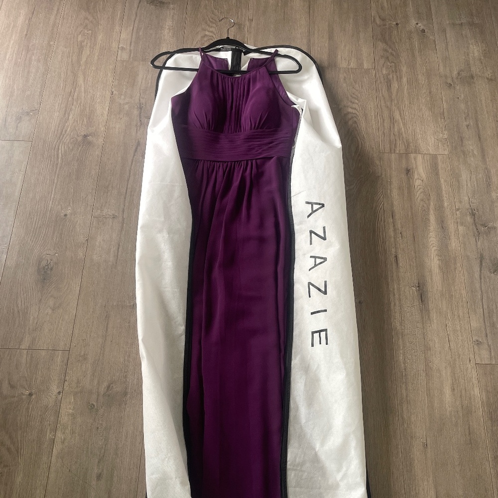 Size 4 Azazie Bonnie Bridesmaid Dress Floor Length formal dress grape purple